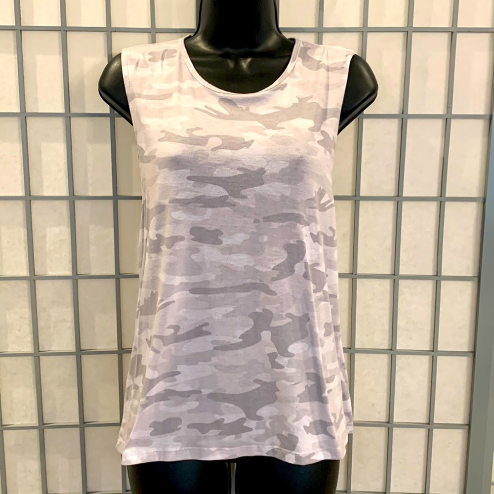 Gray camp Onzie tank with open back